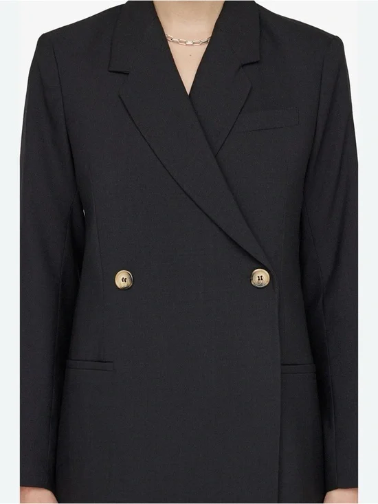 Anine Bing Black structured Double-Breasted Blazer - Picture 5 of 9